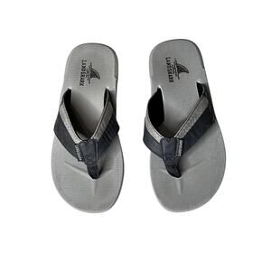 LANDSHARK womens size 7 flip flops gray summer beachy casual everyday